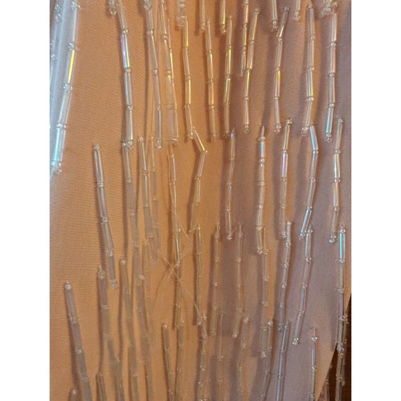 Fabrice Silhoutte Vintage Fringe Beaded Peach Dress size 6 - Picture 5 of 16